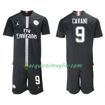 Divisa di Calcio Paris Saint Germain Cavani 9 Jodan Giallo Bambino Terza 2018/2019
